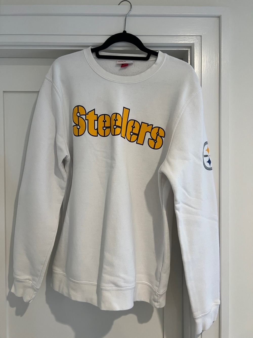 Steelers Mitchell & Ness White Crewneck Sweatshirt *Gamdeday*